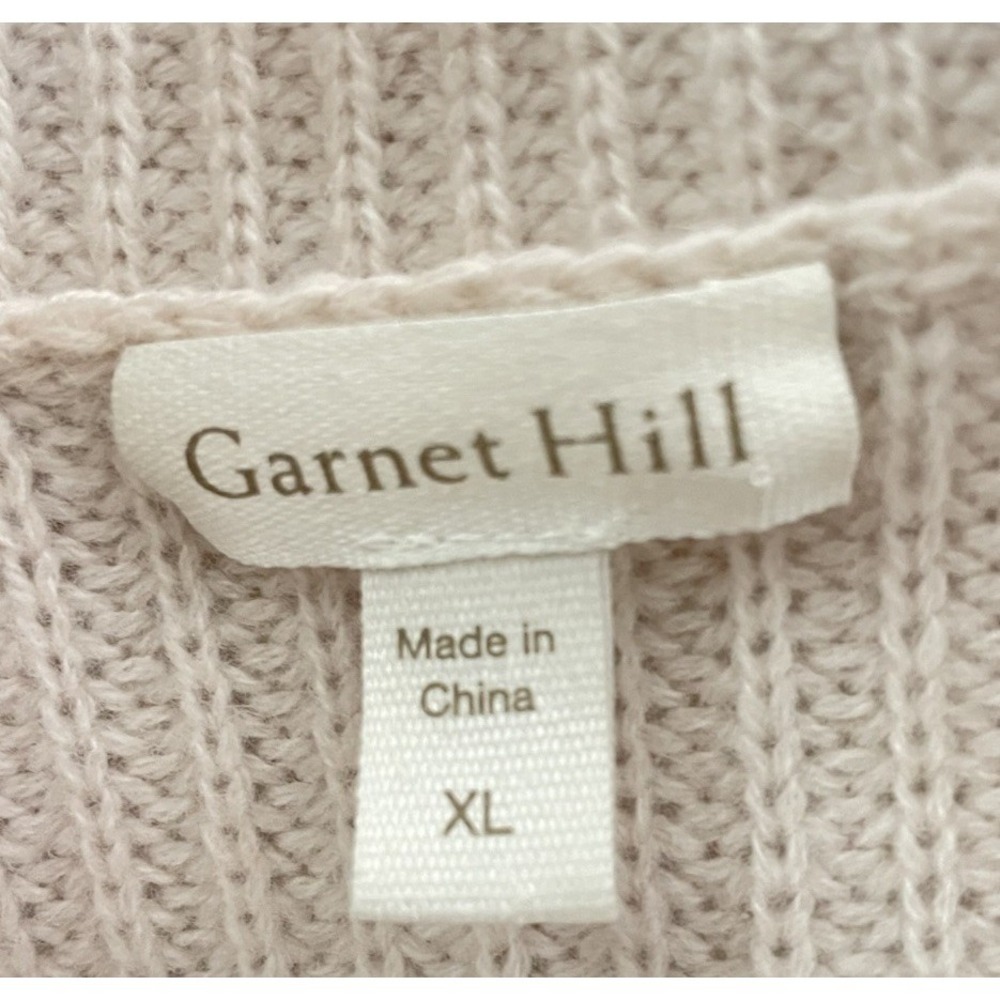 Garnet Hill 100% Recycled Cashmere Cream Button‎ Accent Turtleneck Sweater XL - Picture 3 of 4